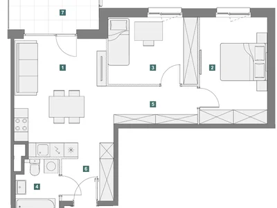 Residential complex 3 komnatnaa kvartira 5882 m v Varsave Bialoleka