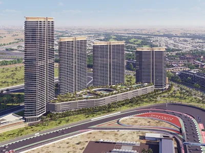 Complexe résidentiel New Solis Residence with swimming pools and a gym, Motor City, Dubai, UAE