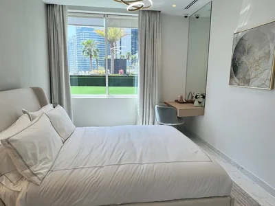 Complexe résidentiel New complex of furnished apartments Maimoon Gardens with a swimming pool, a waterfall and sports grounds, JVC, Dubai, UAE